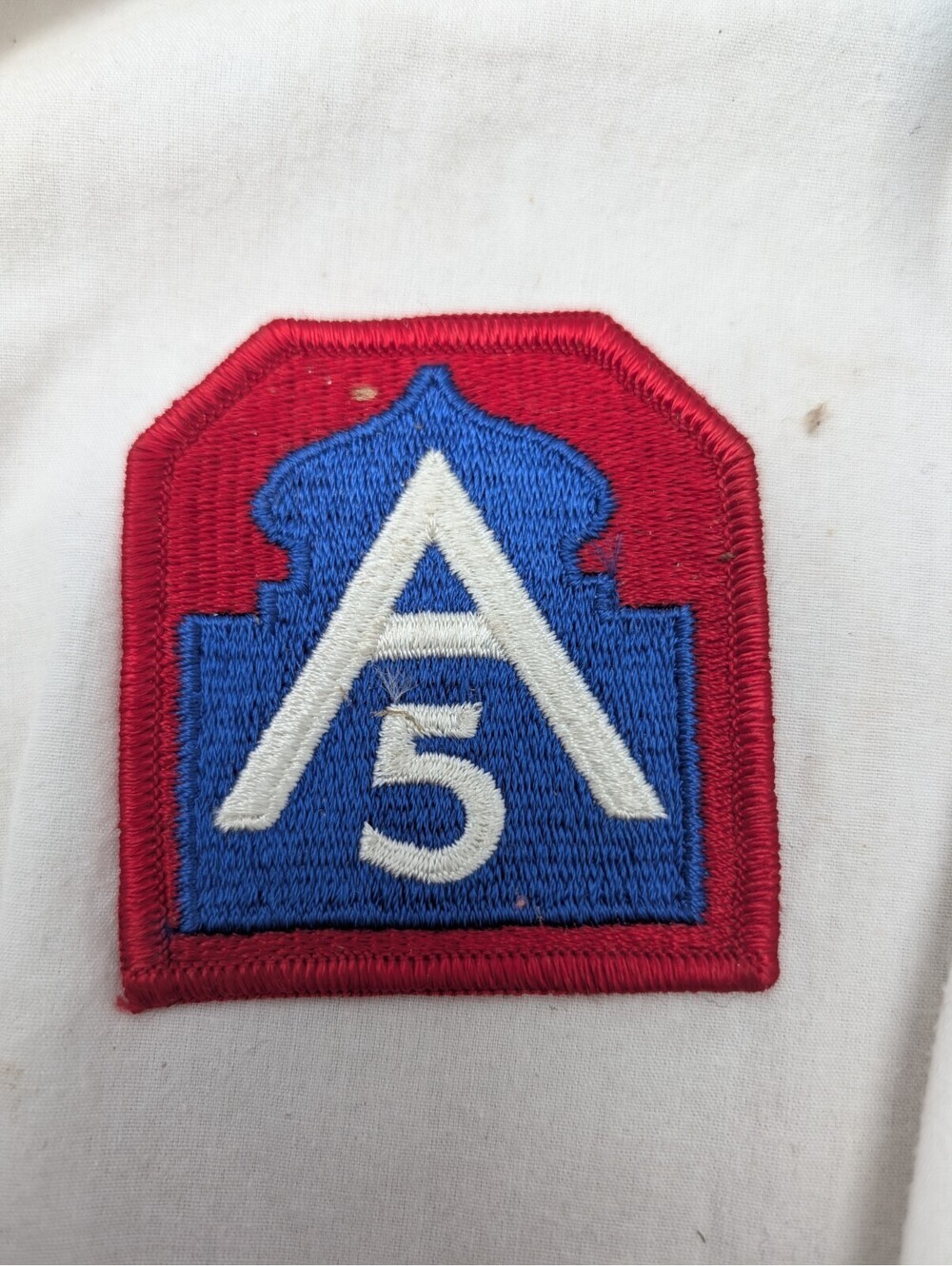 WW2 US Army Fifth Army Patch 5th Army SSI Merrowed Edge WWII NOS #1